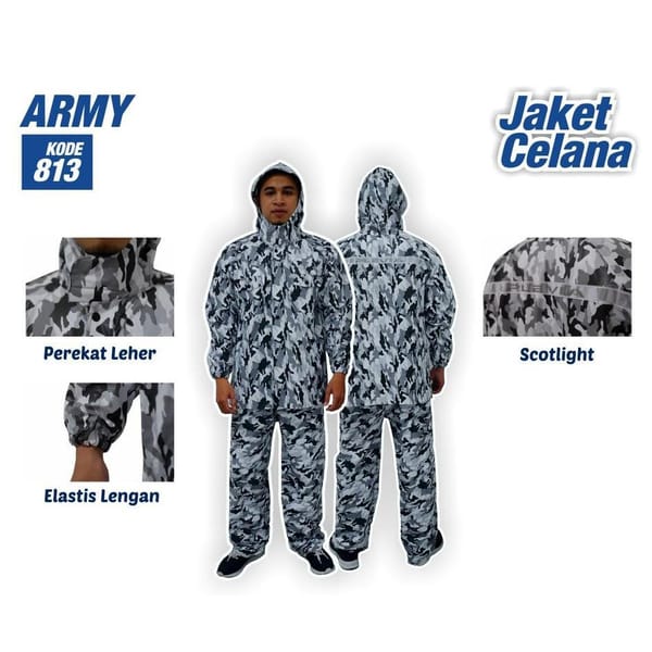 Grosir jas hujan setelan dewasa Plevia Army