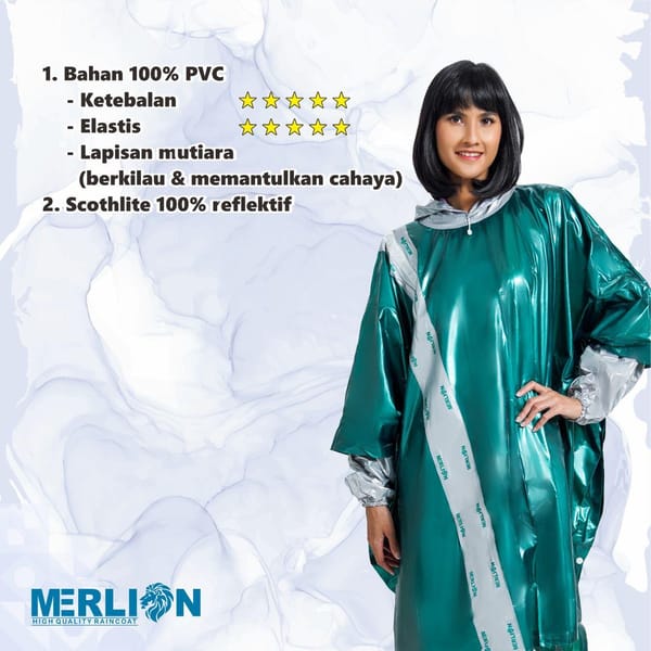 Grosir jas hujan poncho lengan dewasa Merlion Grace