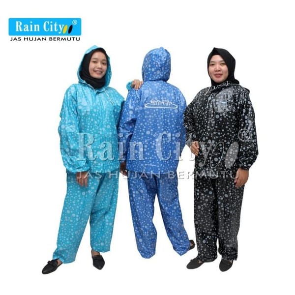 Grosir jas hujan raincity boba polkadot