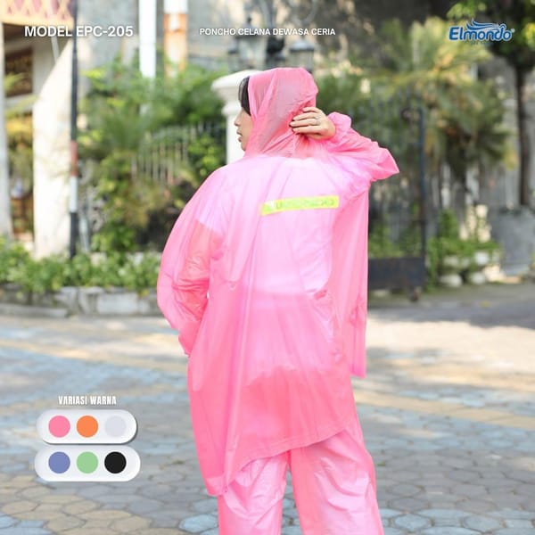 Grosir jas hujan poncho celana Elmondo Ceria