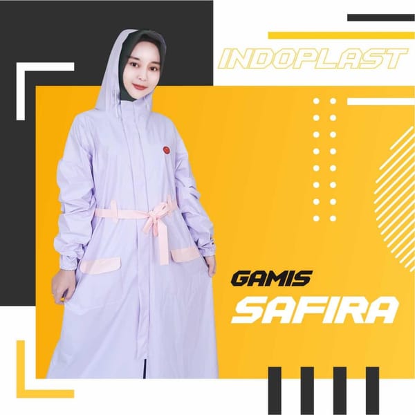 Grosir jas hujan ndoplast gamis muslim Safira