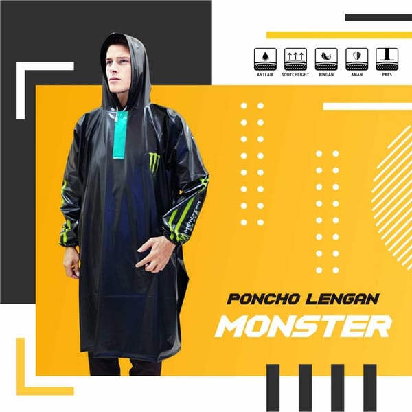 Grosir jas hujan poncho lengan Monster