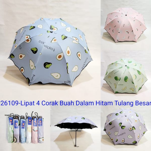 payung promosi lipat 3 Sakura motif buah