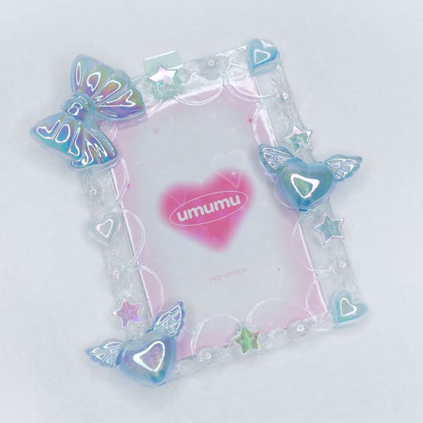 Iridiscent Heart Wing Blue Side View