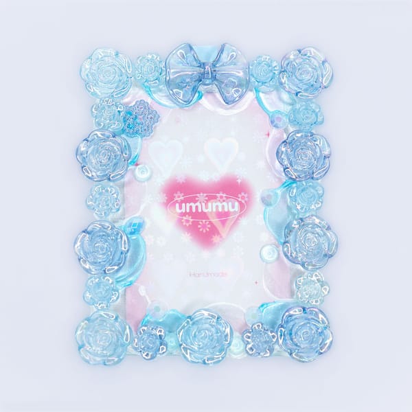Rose garden photocard case blue