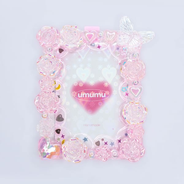 Rose garden photocard case pink