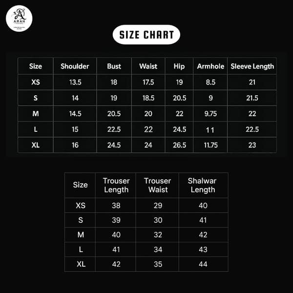 SIZE CHART SIZE CHART
