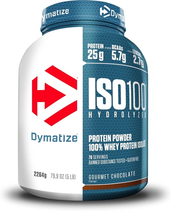 Dymatize ISO100 Hydrolyzed - Dymatize ISO 100 Hydrolyzed Gourmet Chocolate 2264 g - Hidrolizado de proteção de soro Whey isolado em pó