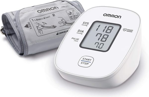 Monitor de Pressão Arterial OMRON X2 Basic Tensiómetro de braço digital, medição precisa da pressão arterial e do pulso, validado clinicamente