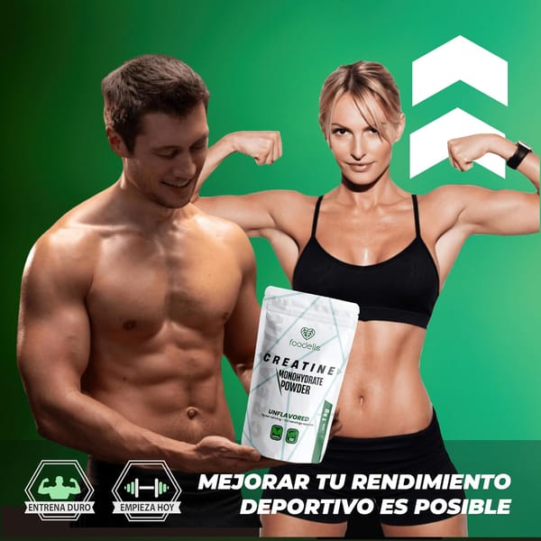 Creatina Monohidratada em Pó Foodelis 1kg/333 doses, 100% creatina monohidrato micronizada - sem sabor - pura e sem aditivos - Não-OGM - alta solubilidade, inclui doseadores