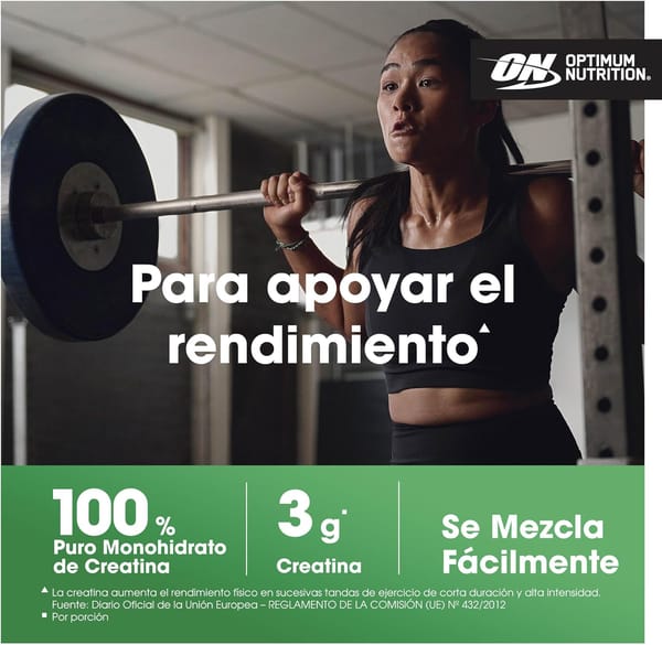 Creatina Micronizada Optimum Nutrition - Creatina micronizada em pó, sem sabor, 317 g, 93 serviços