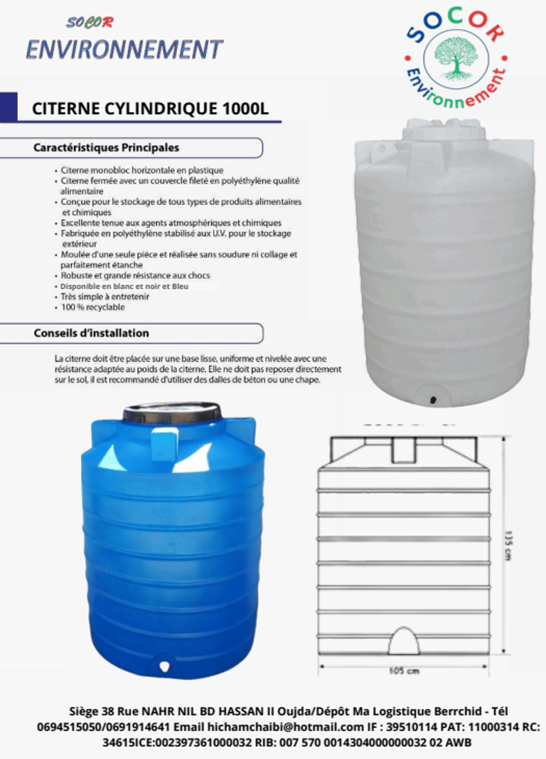 la fiche technique 1000L