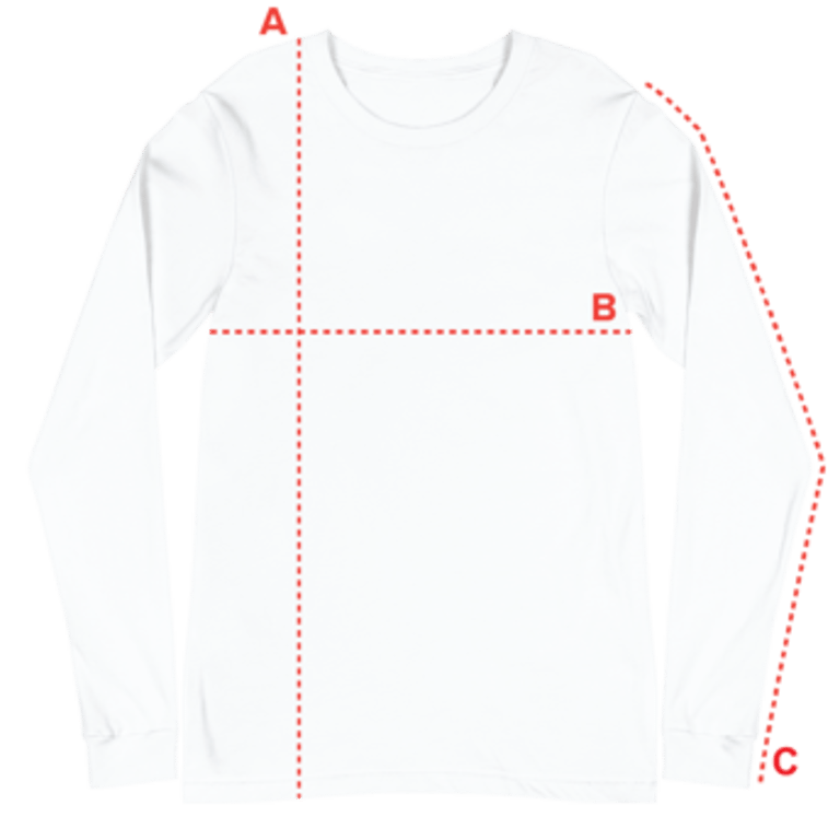 long sleeve tee women measurements