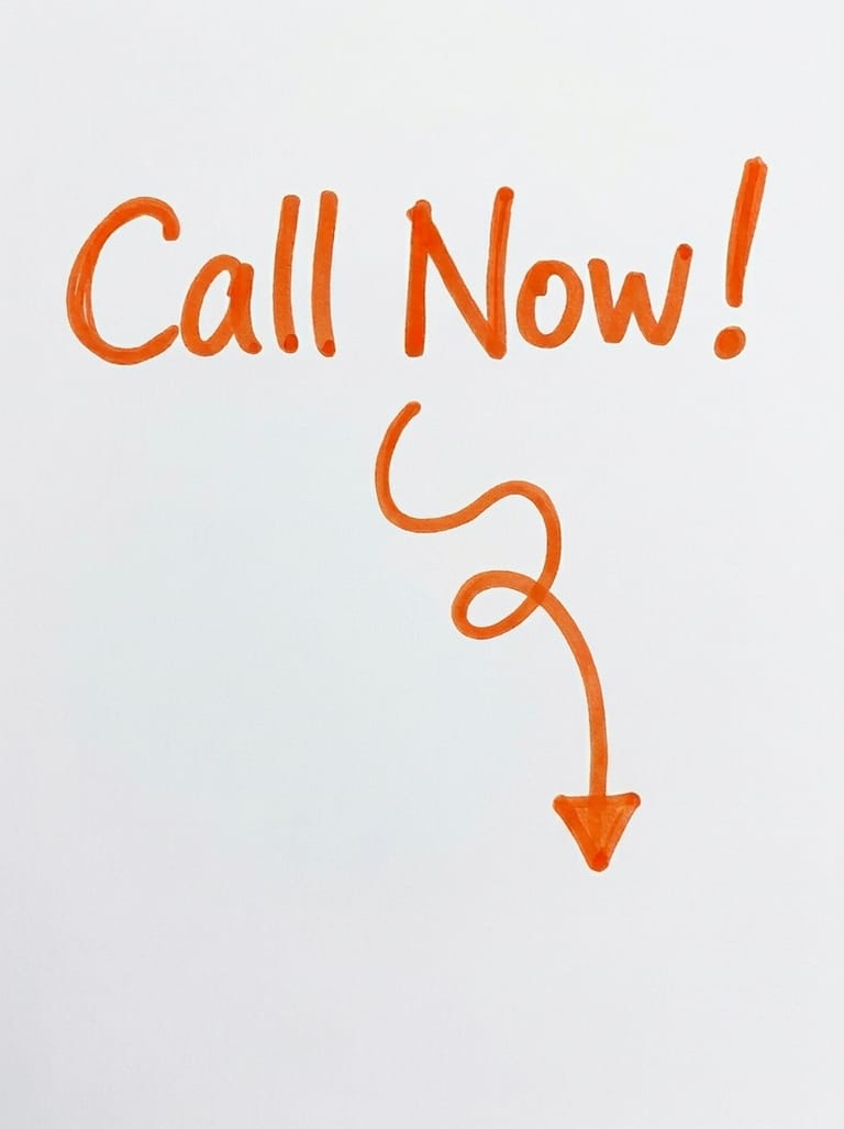 image of an arrow pointing to a call now button