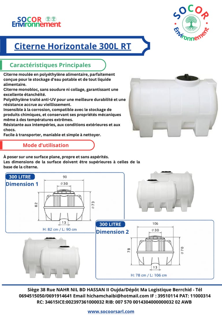 300 Litres Horizontale