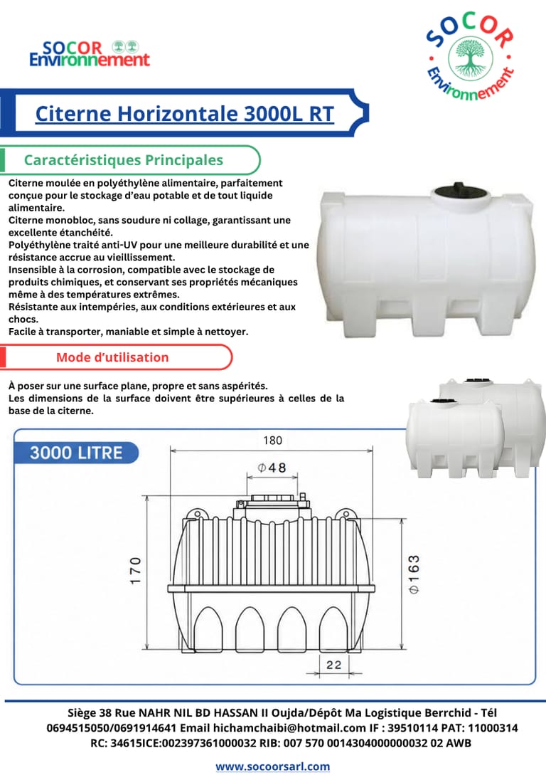 3000 Litres Horizontale