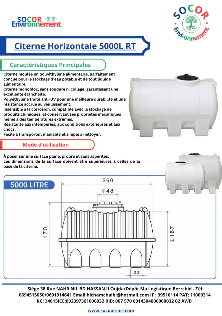 5000 Litres Horizontale