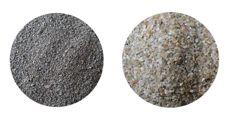 alu and plastic powder recycled
