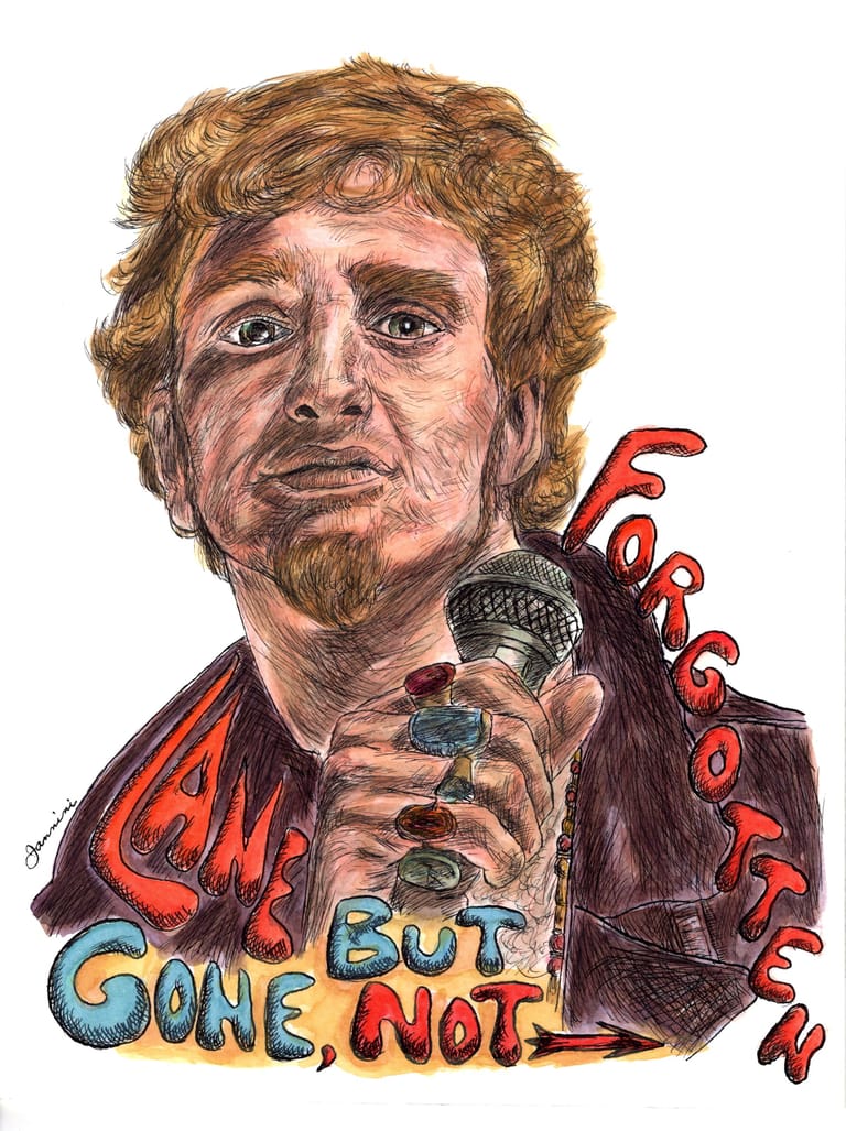 Layne Staley from Alice in Chains, watercolor with pen and ink portrait, rockstarlegendportraits.com