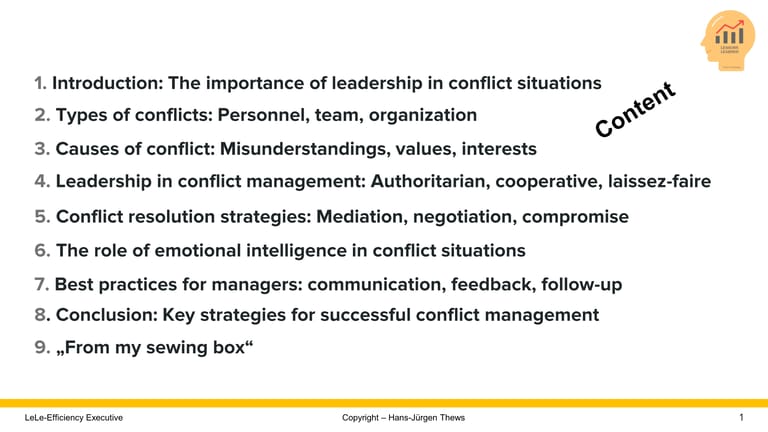 Further training in leadership Further training in leadership