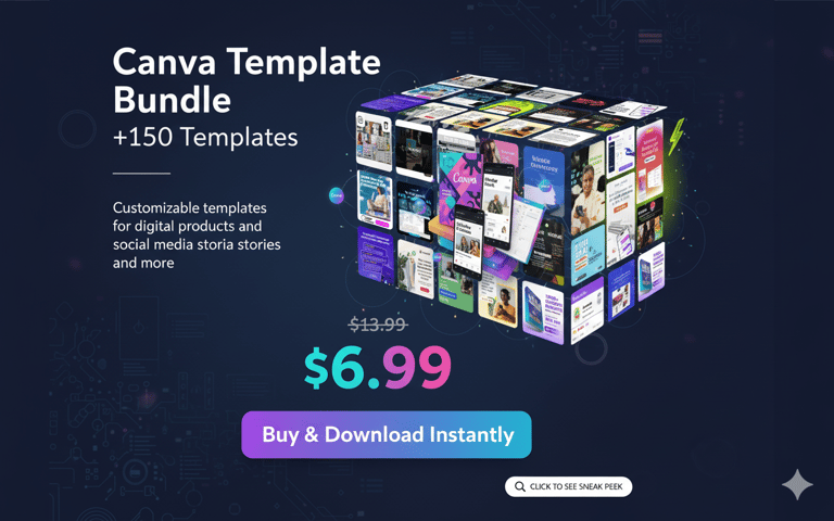 Customizable templates for digital products and social media stories and more