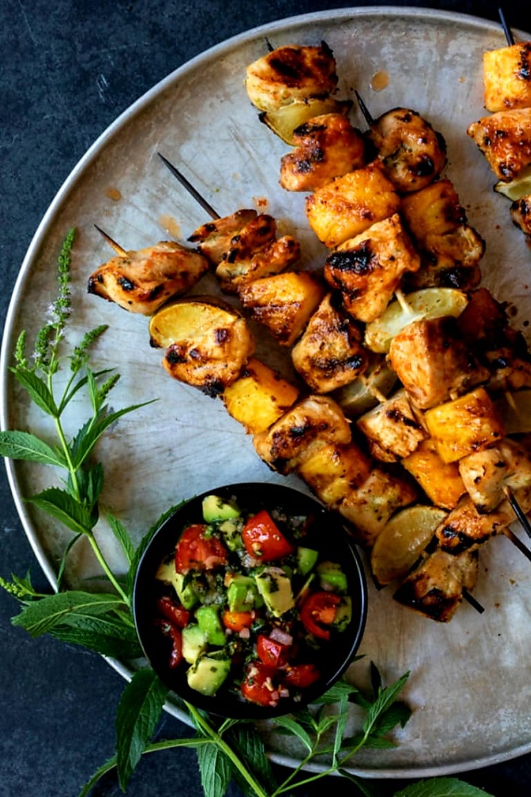 Brochettes de poulet aux épices grillades