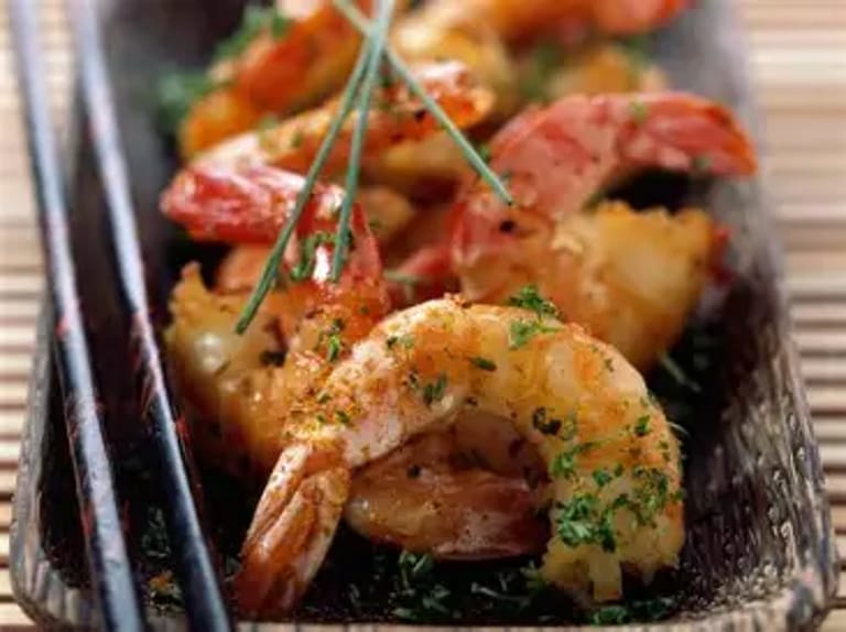 Crevettes sautées au curry indien et citron