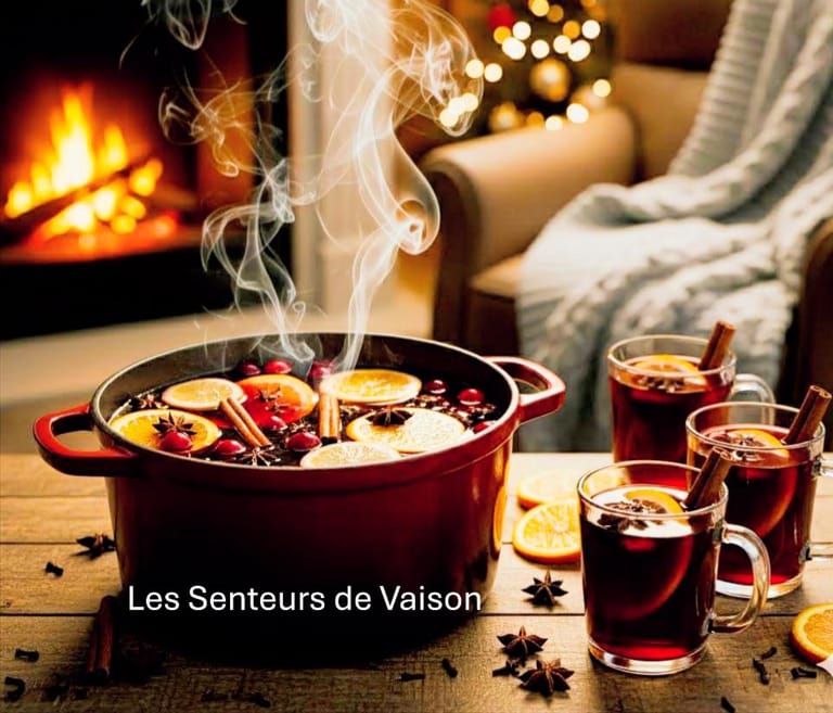 vin chaud dans des verres et dans une marmite pour préparer la recette