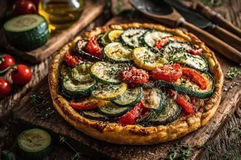 Tarte aux légumes et herbes ratatouille