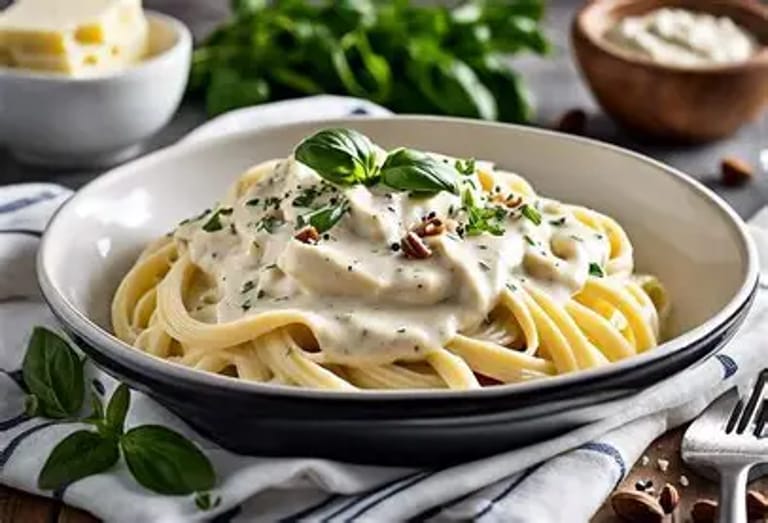 Spaghettis à la crème sauce épices italiennes
