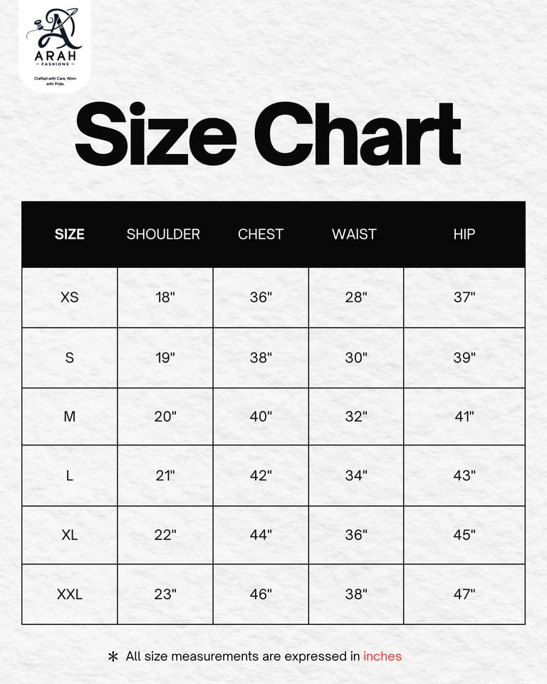 Size chart for men kurta and pyjamas Size chart for men kurta and pyjamas