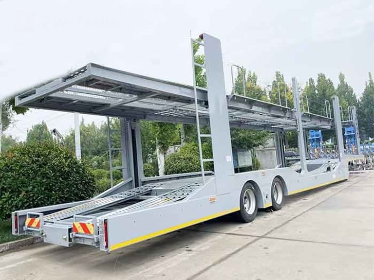 3/4 view of 2 Axle Car Hauler Trailer – heavy-duty car transport trailer designed for reliable and efficient vehicle loading and delivery. 3/4 view of 2 Axle Car Hauler Trailer – heavy-duty car transport trailer designed for reliable and efficient vehicle loading and delivery.