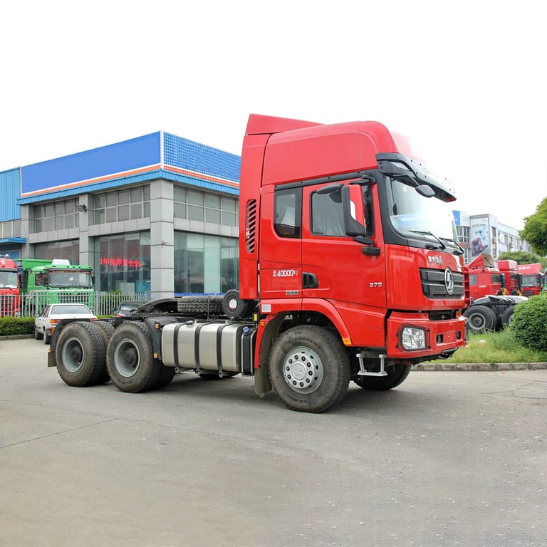 Shacman X3000 375HP 6x4 Tractor Truck side view highlighting 6x4 driveline, fuel tank, and extended sleeper cabin for freight and container transport Shacman X3000 375HP 6x4 Tractor Truck side view highlighting 6x4 driveline, fuel tank, and extended sleeper cabin for freight and container transport