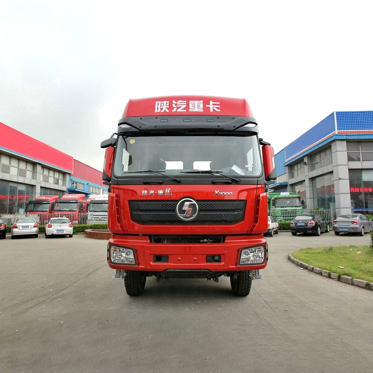 Shacman X3000 375HP 6x4 Tractor Truck front view showing high-roof cabin, reinforced chassis, and heavy-duty tires for long-haul and bulk logistics Shacman X3000 375HP 6x4 Tractor Truck front view showing high-roof cabin, reinforced chassis, and heavy-duty tires for long-haul and bulk logistics
