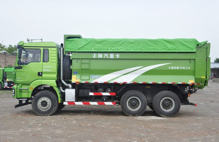 Shacman M3000 6X4 350HP dump truck side view, heavy-duty construction and mining vehicle with reinforced cargo bed and 6x4 drivetrain Shacman M3000 6X4 350HP dump truck side view, heavy-duty construction and mining vehicle with reinforced cargo bed and 6x4 drivetrain
