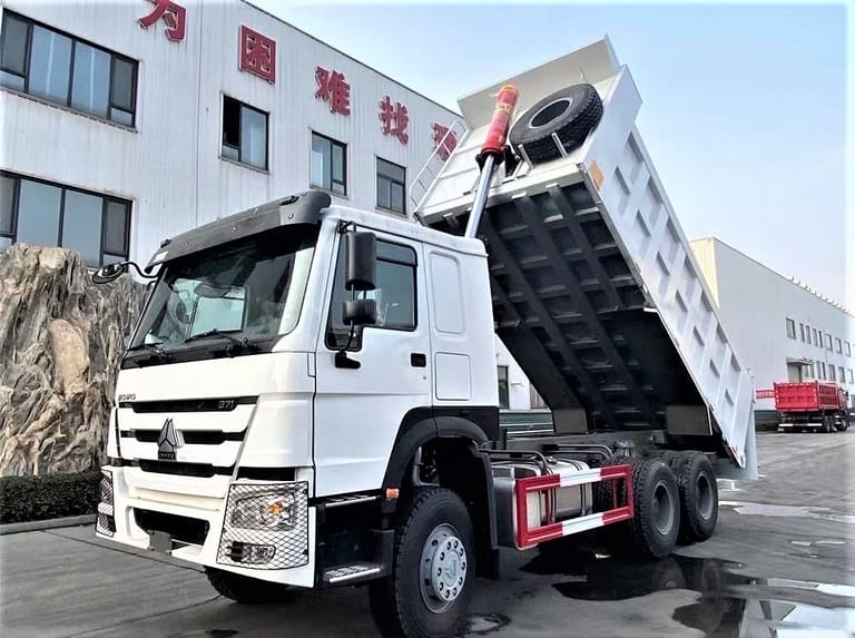 HOWO 371HP 6×4 Dump Truck front three quarter view high roof cab and bumper HOWO 371HP 6×4 Dump Truck front three quarter view high roof cab and bumper