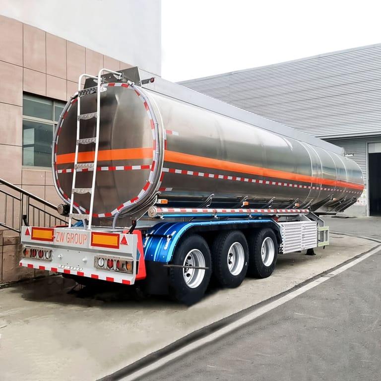 3 Axle Aluminum Fuel Tanker for Sale – Lightweight aluminum fuel tanker trailer designed for efficient and safe transport of diesel, gasoline, and oil. 3 Axle Aluminum Fuel Tanker for Sale – Lightweight aluminum fuel tanker trailer designed for efficient and safe transport of diesel, gasoline, and oil.
