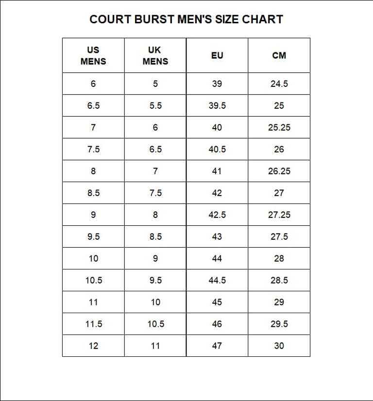 Diadem Sportiniai bateliai dydžių lentelė Diadem Sportiniai bateliai dydžių lentelė