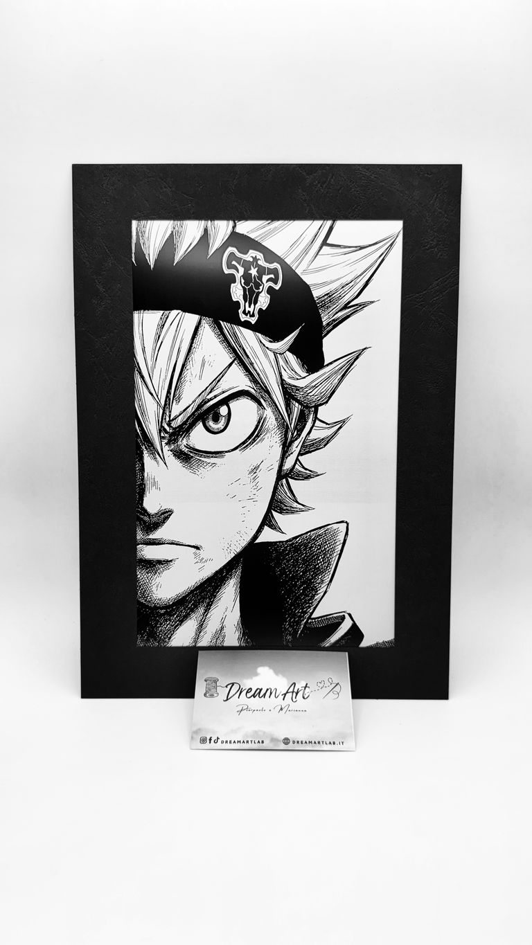 Quadro anime Asta black clover inciso su lastra di alluminio con incisione laser e cornice elegante