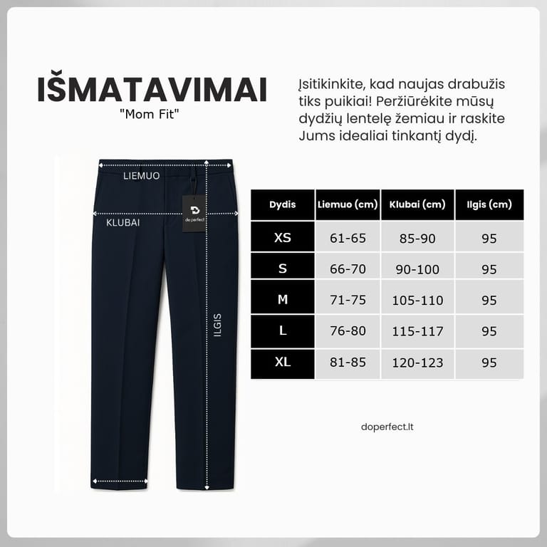 Išmatavimų lentelė