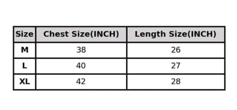 SIZE CHART