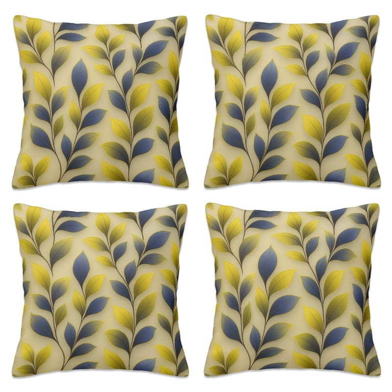 Blush and Midnight leaf cushion covers