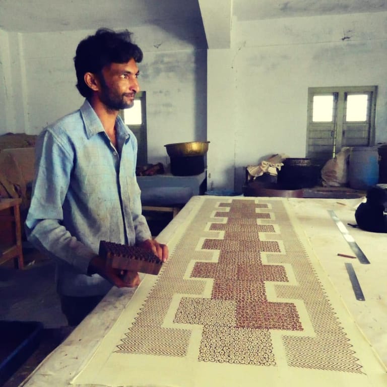 Soqaat Khatri is a 5th generation handblock printer Soqaat Khatri is a 5th generation handblock printer