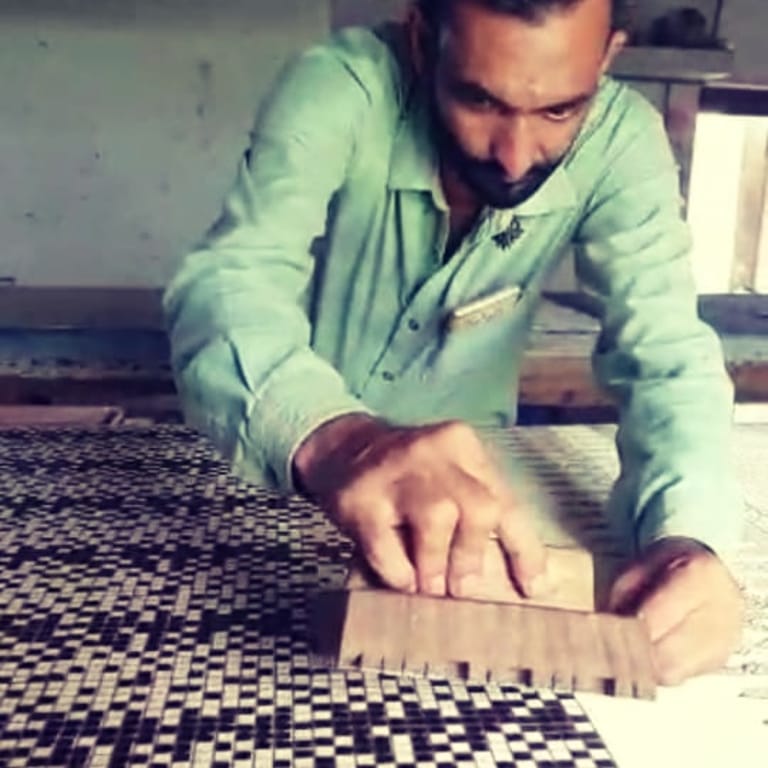 Soqaat Khatri is a 5th generation handblock printer Soqaat Khatri is a 5th generation handblock printer