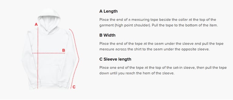 Hoodie measurement