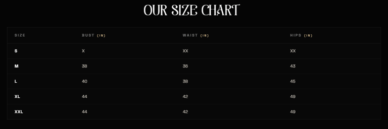 sizechart