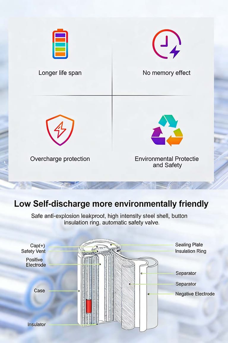 NI-MH battery product advantage and cutaway view NI-MH battery product advantage and cutaway view