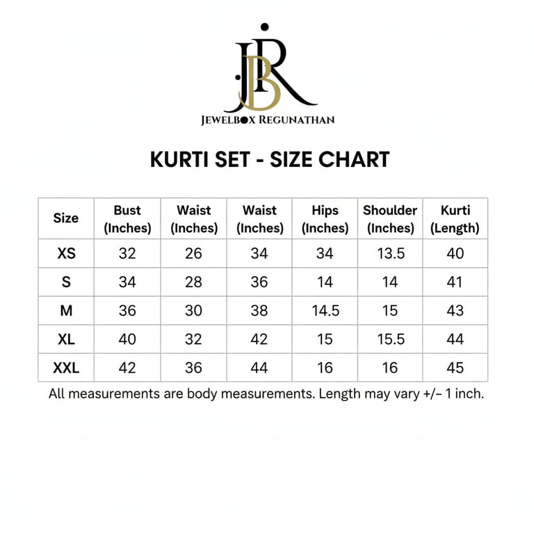 JBR Style Size Chart JBR Style Size Chart