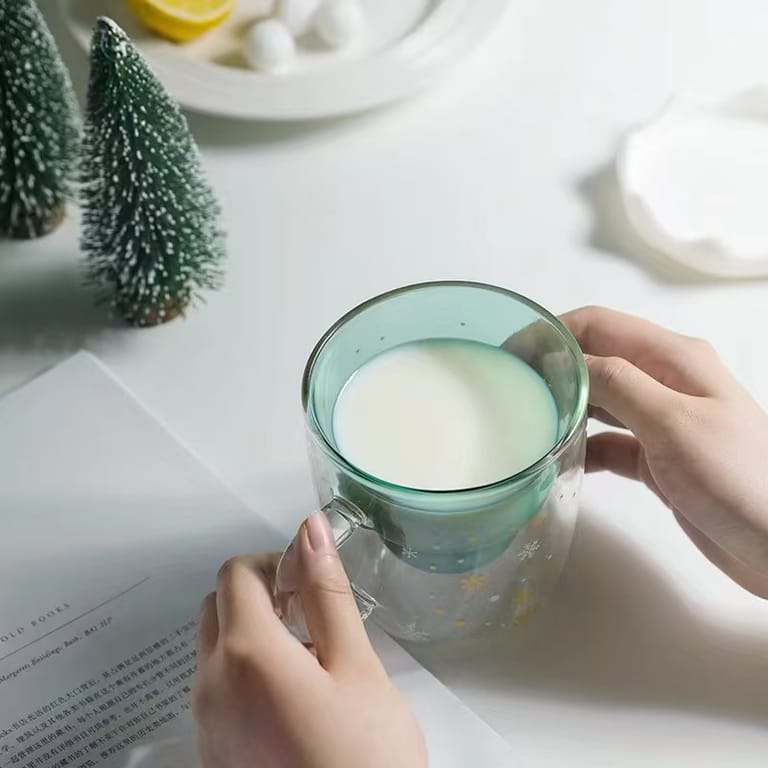 Christmas Double Wall Glass Mug Wholesale in China