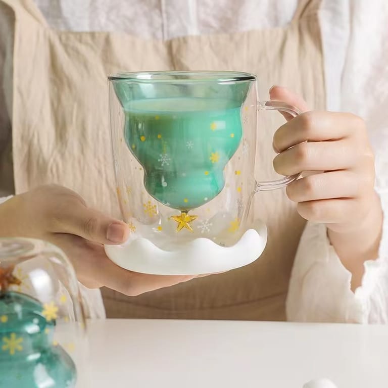 Christmas Double Wall Glass Mug Wholesale in China
